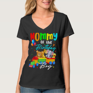 Mummy Of The Birthday Boys Train Family Safari Ani T-Shirt