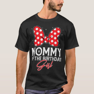 Mummy Of The Birthday Girl Cute Pink Bow Family T-Shirt