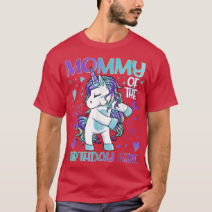 Mummy of the Birthday Girl Flossing Unicorn Mum Mo T-Shirt