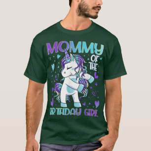 Mummy of the Birthday Girl Flossing Unicorn Mum Mo T-Shirt