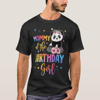 Mummy Of The Birthday Girl  Panda Bear Mother Flow T-Shirt
