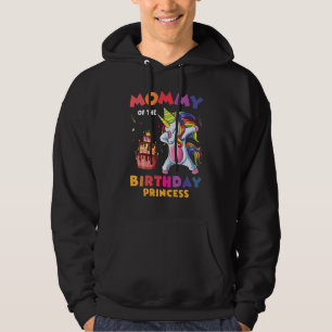 Mummy Of The Birthday Princess Dabbing Unicorn Gir Hoodie