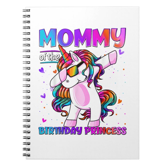 Mummy of the Birthday Princess Girl Dabbing Unicor Notebook (Front)