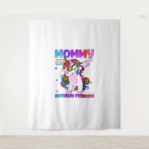 Mummy of the Birthday Princess Girl Dabbing Unicor Tapestry