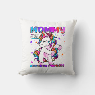Mummy of the Birthday Princess Girl Flossing Unico Cushion
