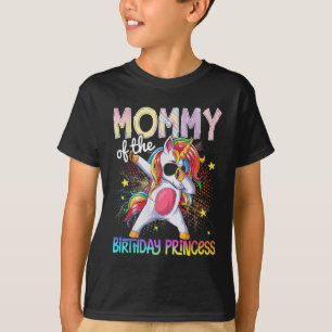 Mummy Of The Birthday Princess Unicorn Dabbing  T-Shirt