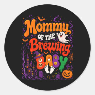 Mummy Of The Brewing Baby Halloween Witch Classic Round Sticker
