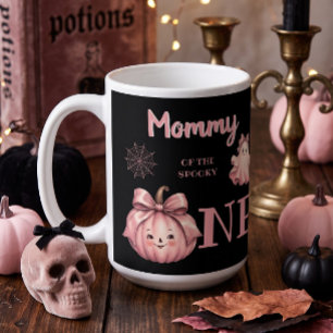 Mummy of the Spooky One Pinkoween Retro Ghost Coffee Mug