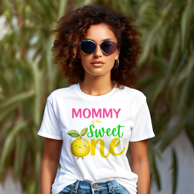 Mummy of the Sweet one pink lemonade party T-Shirt (Mommy of the Sweet one pink lemonade party T-Shirt personalized birthday shirt party photo props)
