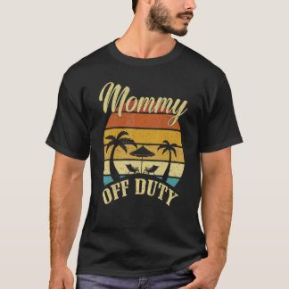 Mummy Off Duty  Summer Palm Tree Beach Sunset T-Shirt