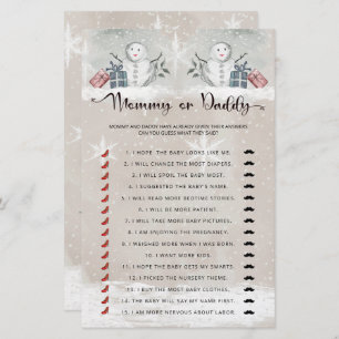 Mummy or daddy baby shower baby game