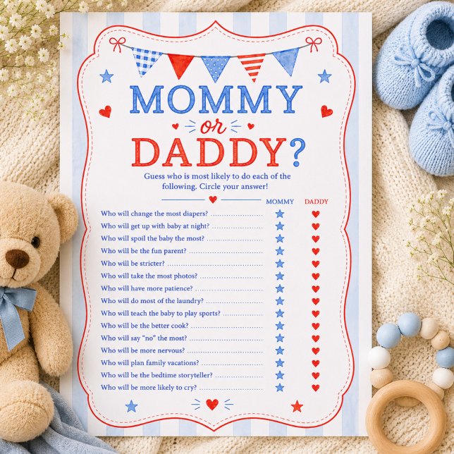 Mummy or Daddy Baby Shower Game Invitation (Creator Uploaded)