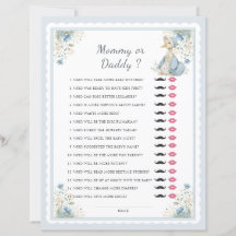 Mummy or Daddy Blue Goose Baby Shower Game
