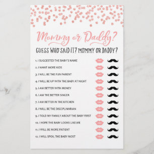 Mummy or Daddy Game Baby Shower Party game