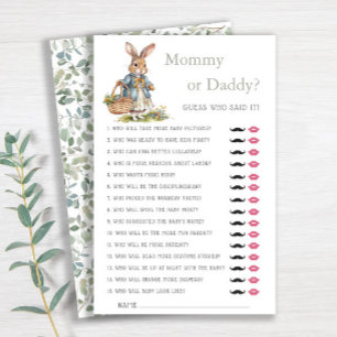 Mummy or Daddy Game Girl Rabbit Baby Shower Active