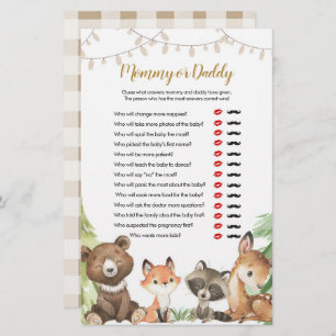 Mummy or Daddy Games Woodland Baby Shower