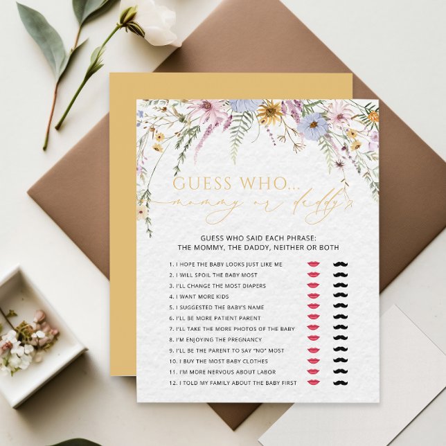 Mummy or Daddy Girl Wildflower Baby Shower Game (Creator Uploaded)