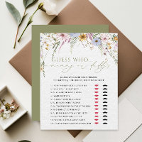 Mummy or Daddy Girl Wildflower Baby Shower Game