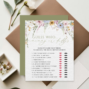 Mummy or Daddy Girl Wildflower Baby Shower Game