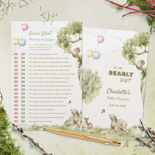Mummy or Daddy Guess Who Baby Shower Game Woodland
