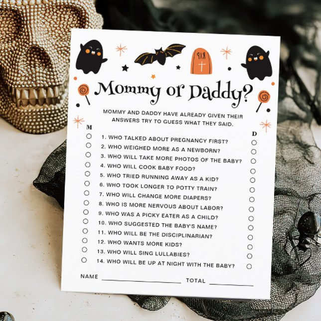 Mummy Or Daddy Halloween Baby Shower Game (Creator Uploaded)