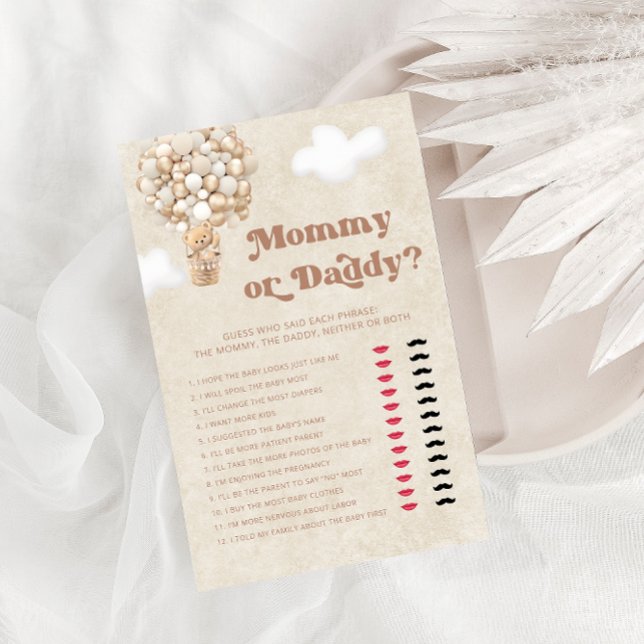 Mummy or Daddy Teddy Bear Baby Shower Game (Creator Uploaded)