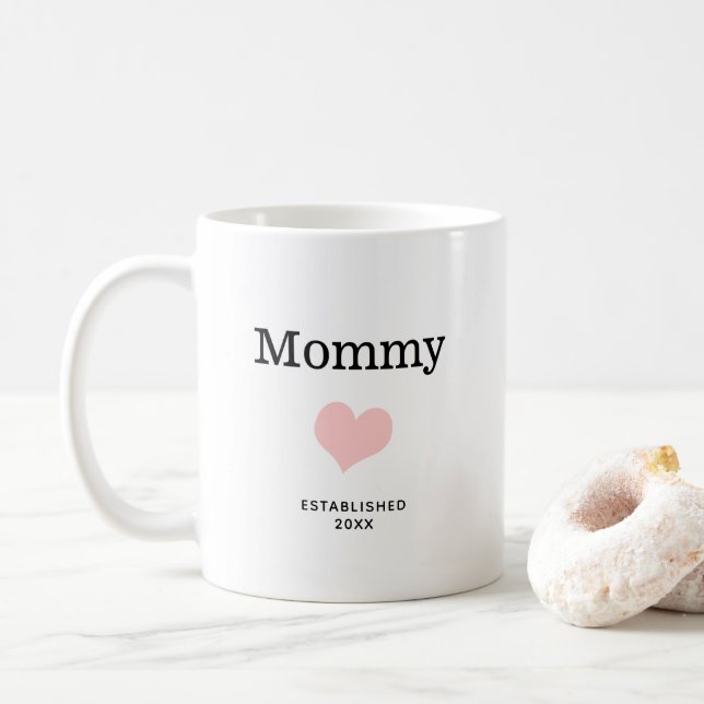 Mummy, Pink Heart, Single Photo Custom Coffee Mug (With Donut)