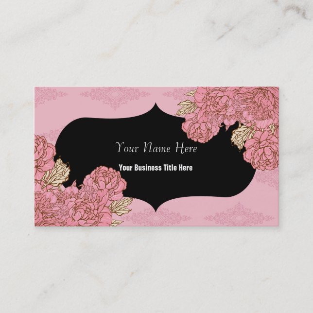 Mummy Pink Roses Business Card (Front)