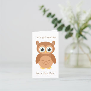 Mummy Play date owl calling Appointment Card