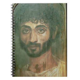 Mummy Portrait of a Man, from Fayum, Romano-Egypti Spiral Notebook