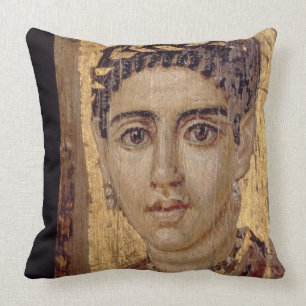 Mummy Portrait of a Woman, from Fayum, Romano-Egyp Cushion