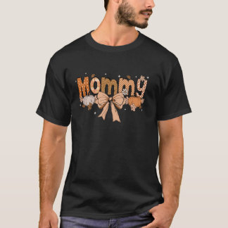 Mummy Pumpkin Fall Coquette Bow Thanksgiving Mum W T-Shirt