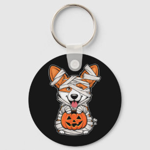 Mummy Pumpkin Halloween Pet Dog Key Ring