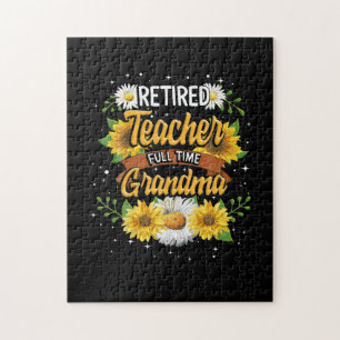 Mummy Retired Teacher Full Time Grandma Retirement Jigsaw Puzzle