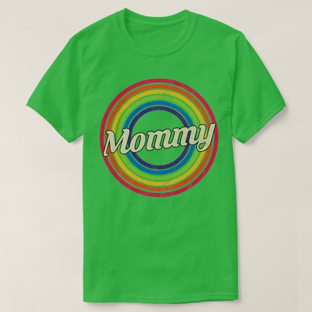 Mummy Retro Rainbow Faded Style T-Shirt (Design Front)