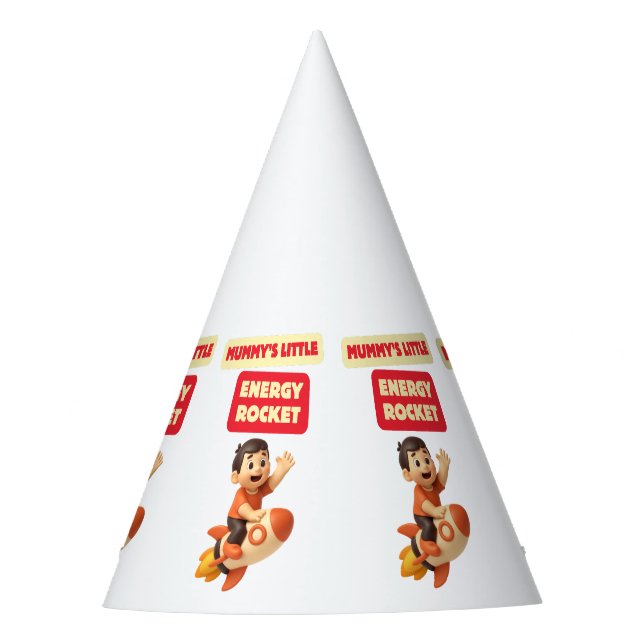 Mummy’s Little Energy Rocket Baby  Party Hat (Front)