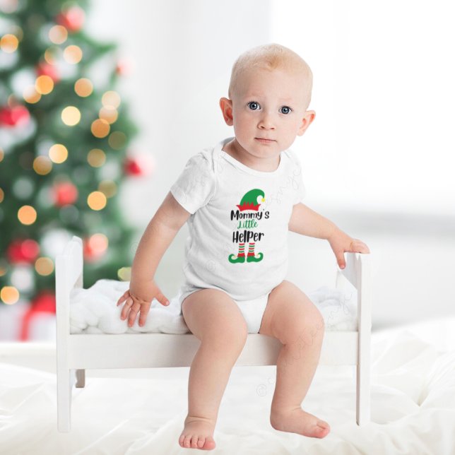 Mummy’s Little Helper Christmas Elf  Baby Bodysuit (Creator Uploaded)