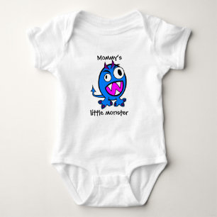 Mummy’s Little Monster- Blue Version Baby Bodysuit