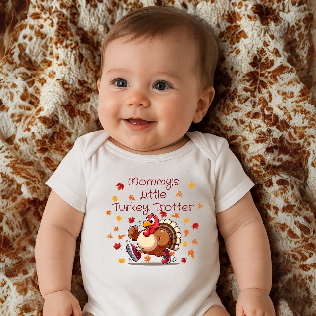 Mummy’s Little Turkey Trotter  Cute Thanksgiving Baby Bodysuit (Creator Uploaded)