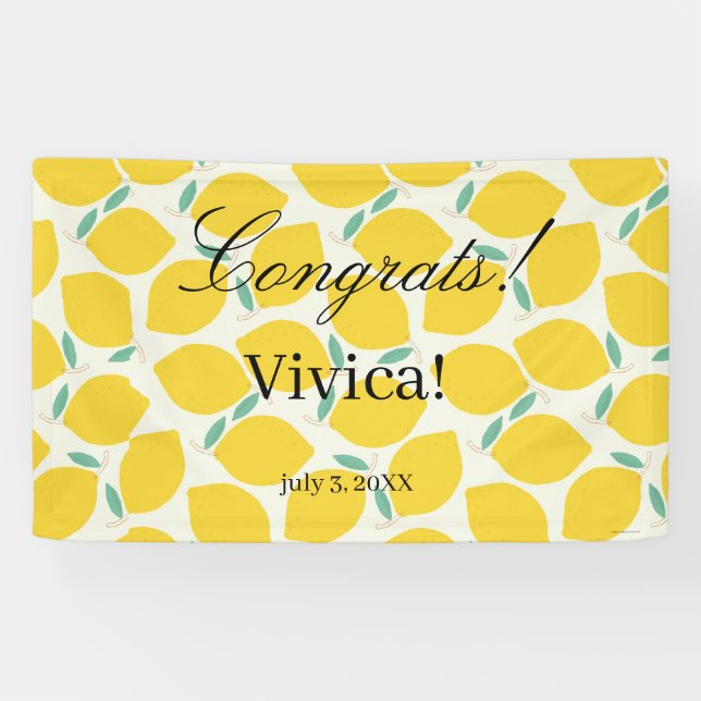 Mummy’s Main Squeeze Lemon Citrus Baby Shower Banner (Horizontal)