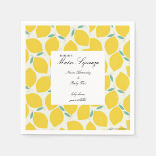 Mummy’s Main Squeeze Lemon Citrus Baby Shower Napkin
