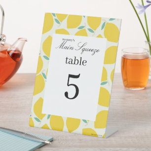 Mummy’s Main Squeeze Lemon Citrus Baby Shower Pedestal Sign