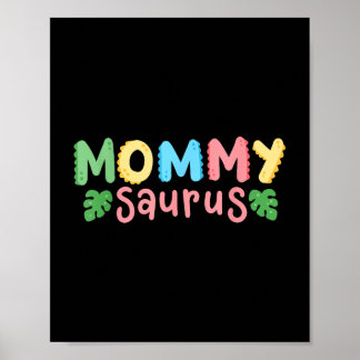 Mummy Saurus Kids Dinosaur Birthday Party Family M Poster