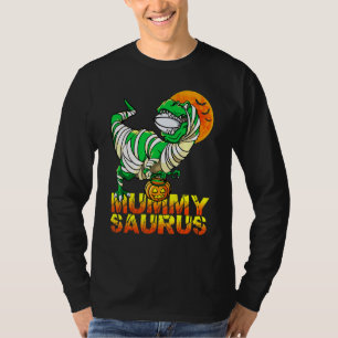Mummy Saurus Rugby T Rex Dinosaur Halloween Rugby T-Shirt