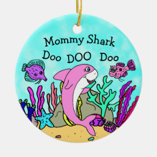 Mummy Shark Family Christmas Ornament