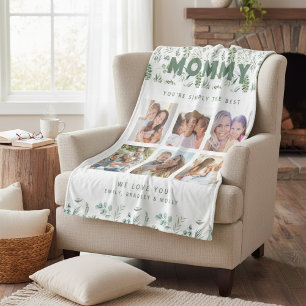 Mummy Simply The Best Photo Collage Personalised Fleece Blanket