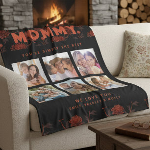 Mummy Simply The Best Photo Collage Personalised Fleece Blanket