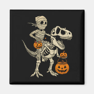 Mummy Skeleton Riding Dinosaur T Rex Kids Boys Men Magnet