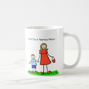 Mummy & Son - Blonde Family Personalised Mugs