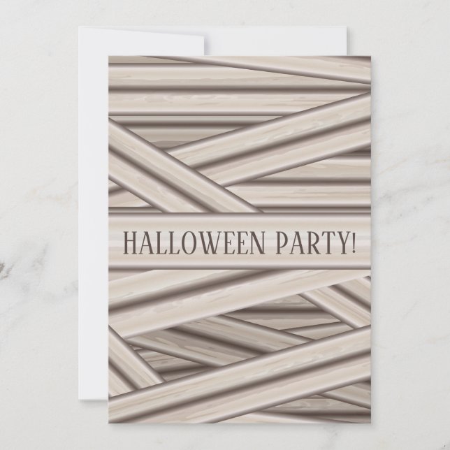 Mummy Stripes Personalizable Halloween Invitation (Front)